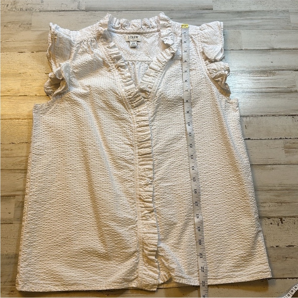 J. Crew Factory Flutter Sleeve Ruffle Top XS - Picture 4 of 4